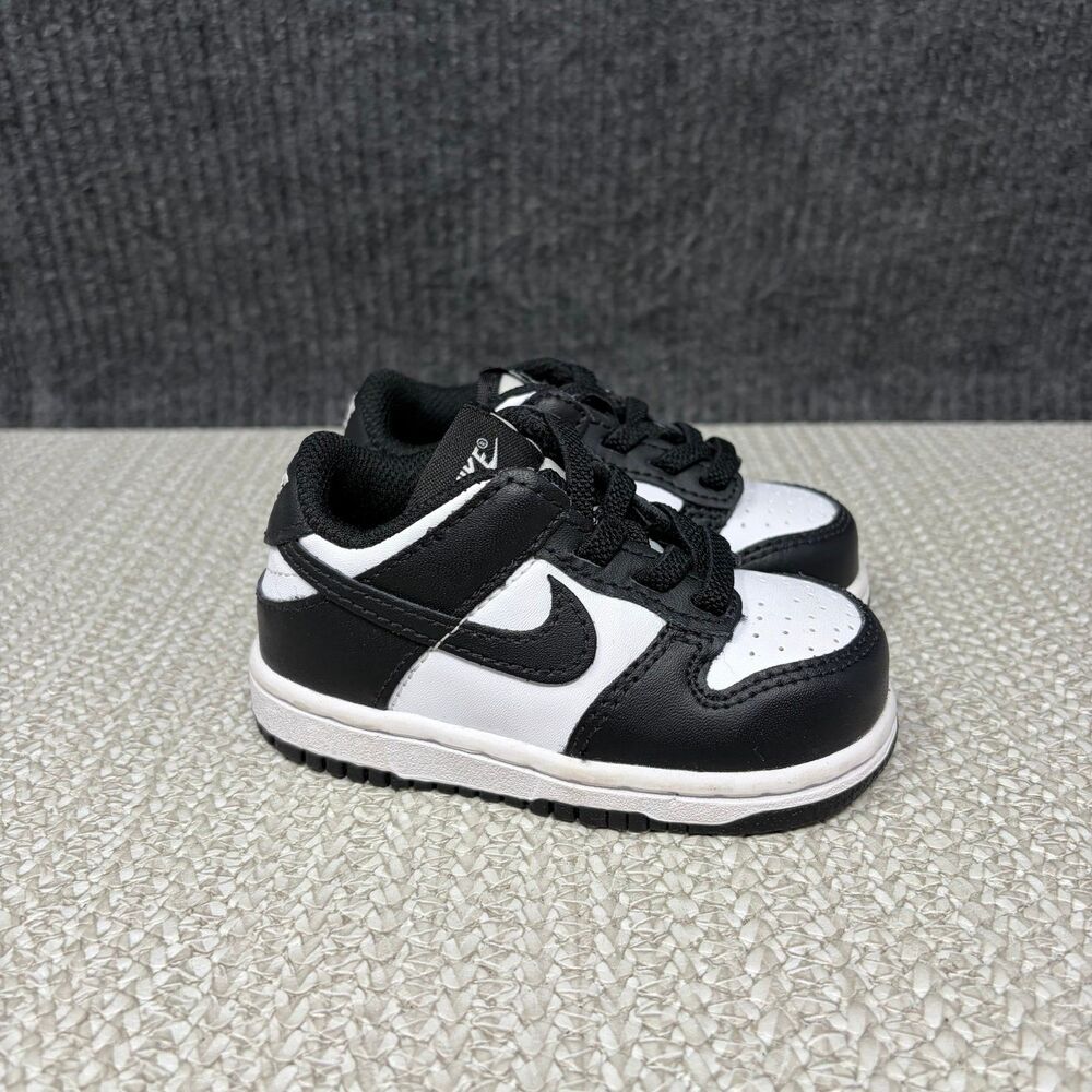 NEW Nike Dunk Low Panda Black White TD Toddler Shoes Size 5C CW1589-100